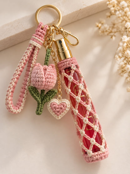 Crochet Fragrance Holder & Charm – 10ml Perfume Keychain